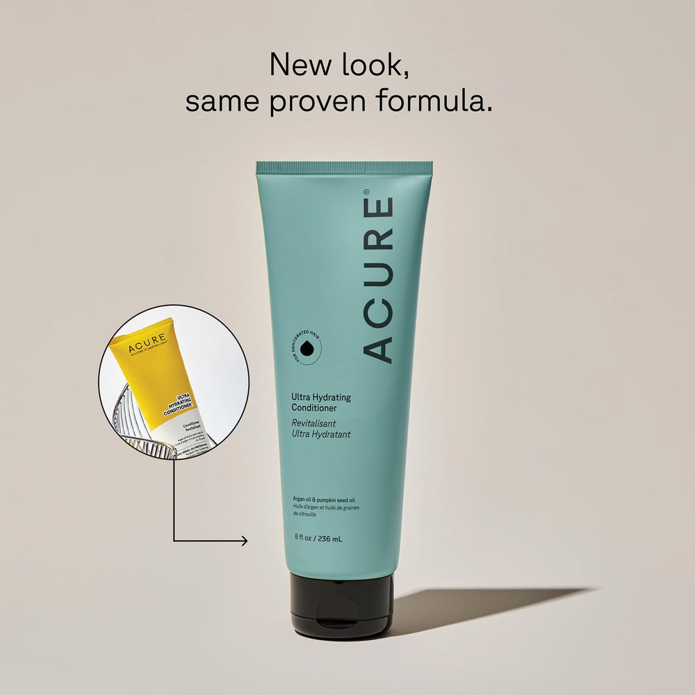 Acure conditioner pump close-up highlighting easy dispensing benefit