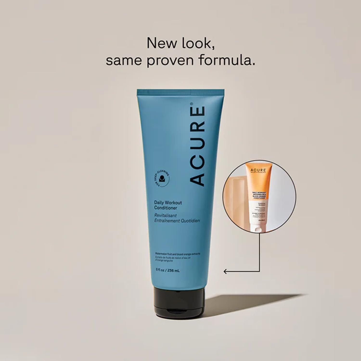 Acure back label with ingredients list and clear usage directions