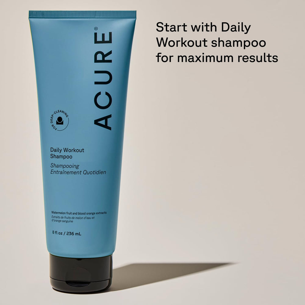 Acure 8 fl oz bottle beside ruler to show true portable size
