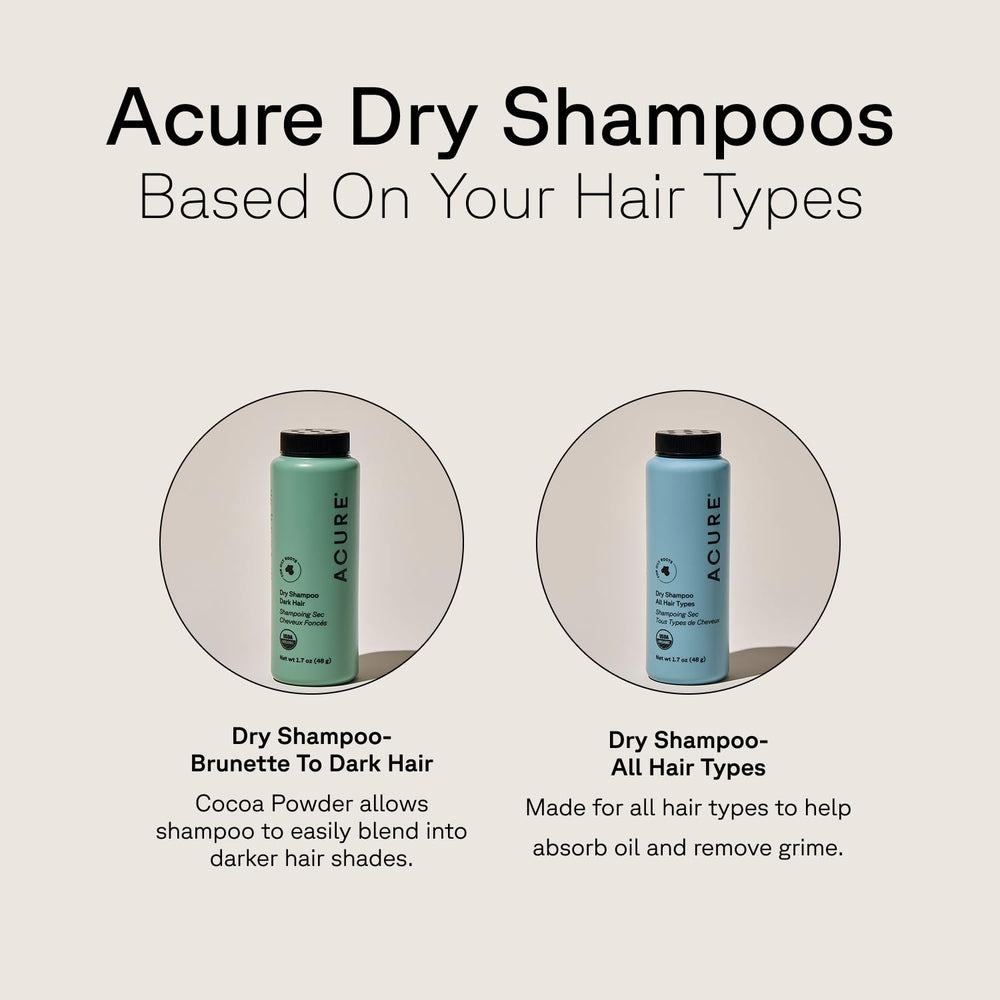 Acure dry shampoo on bathroom vanity suggesting easy daily touch-ups