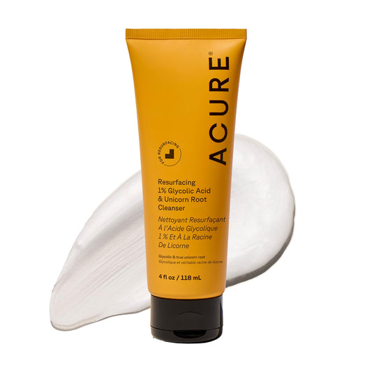 Acure front bottle showing product and brightening benefit