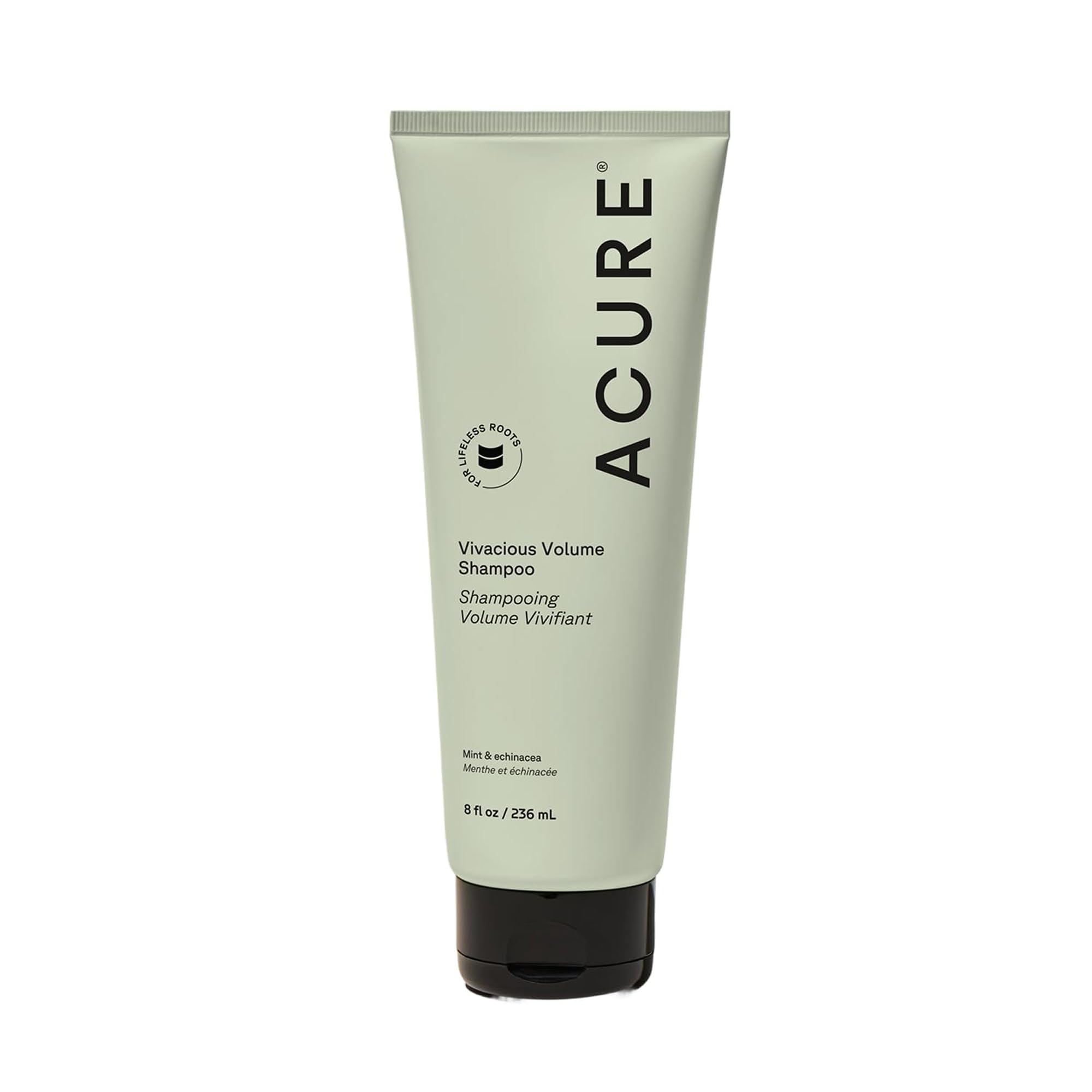 Acure front packaging showing product and benefit of added volume