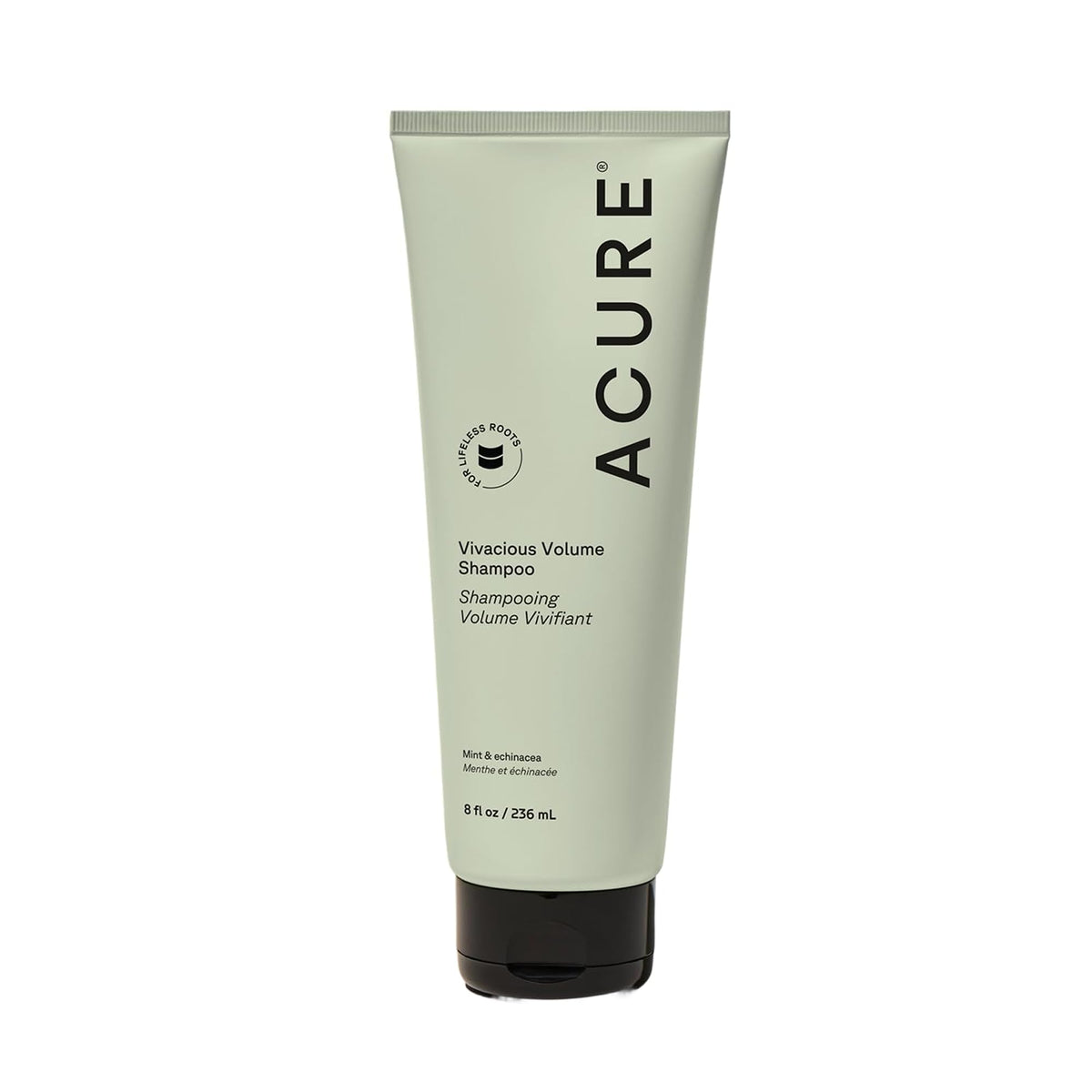 Acure front packaging showing product and benefit of added volume