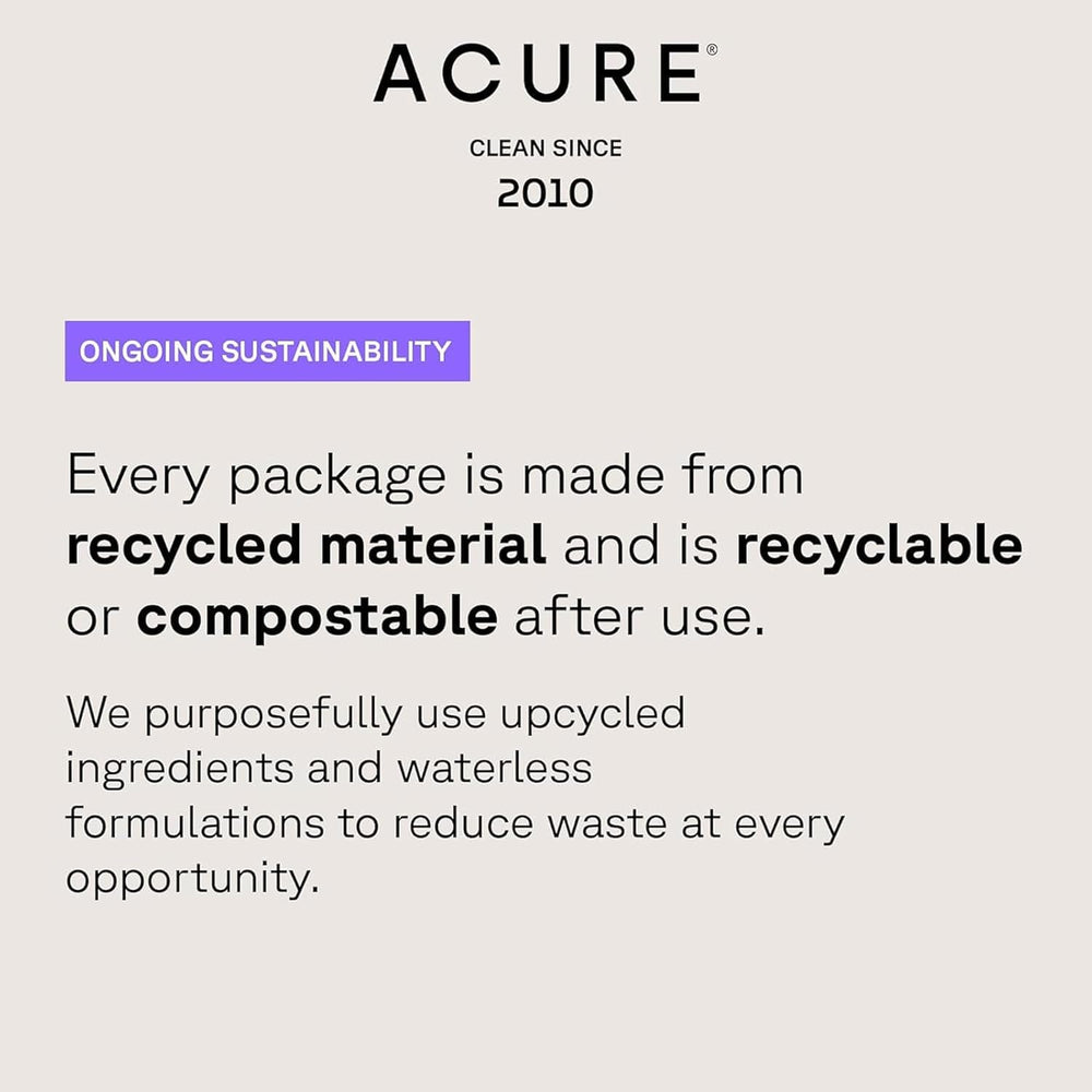 Acure shampoo on bathroom shelf with plants, signaling gentle natural care