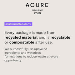 Acure shampoo on bathroom shelf with plants, signaling gentle natural care