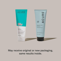 Acure label close-up emphasizing ingredients and clean formula benefits