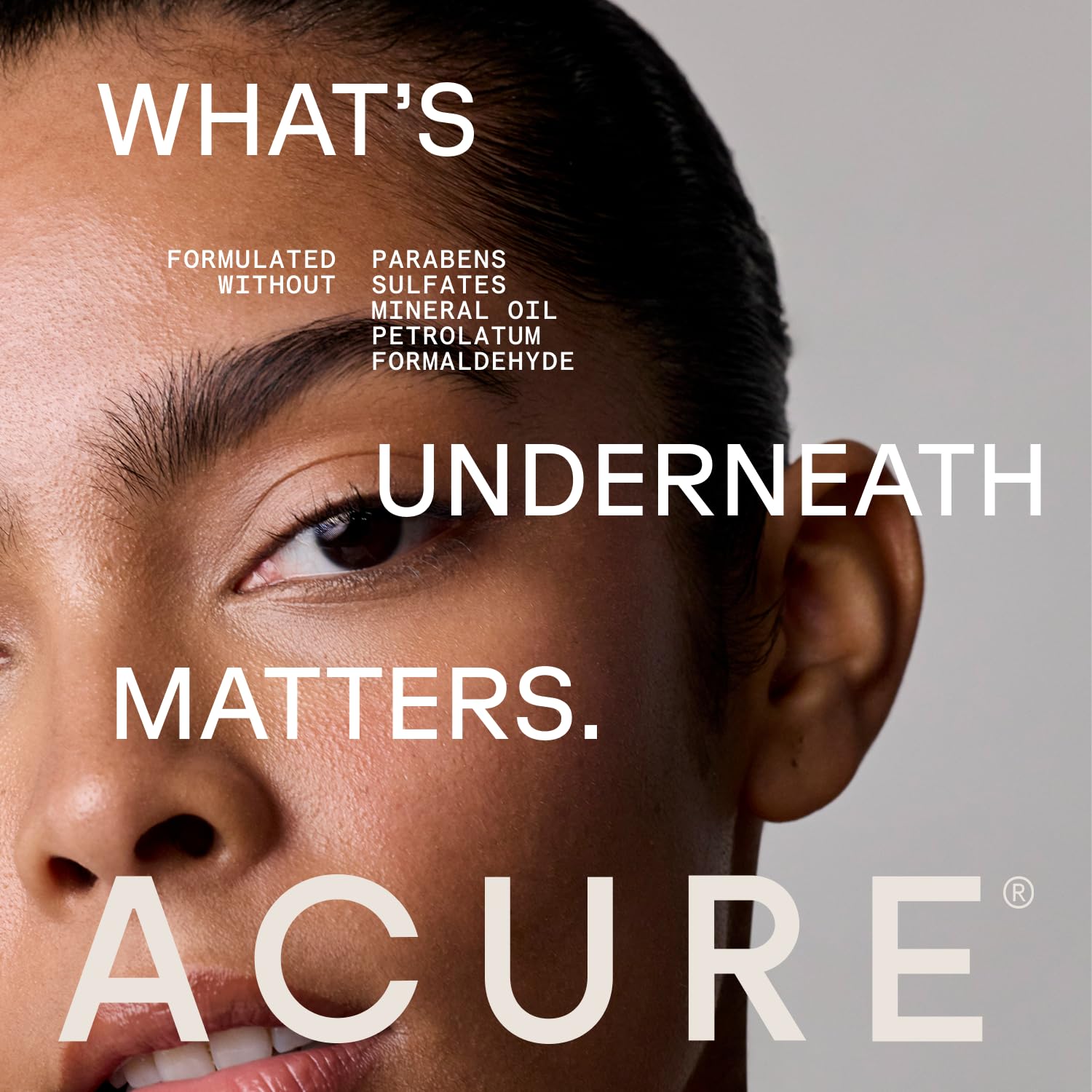 Acure 8 fl oz bottle next to common object showing size and portability benefit