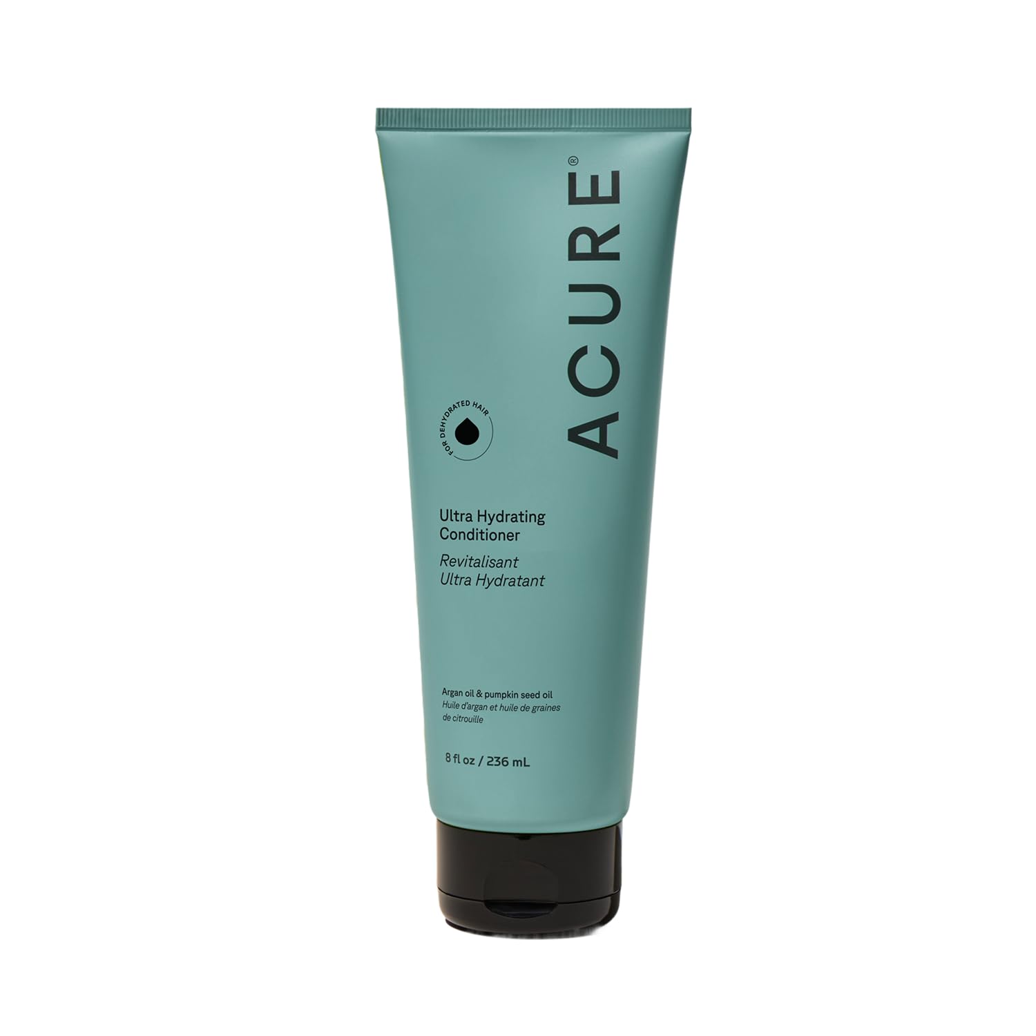Acure Ultra Hydrating Conditioner front bottle shows label and benefit