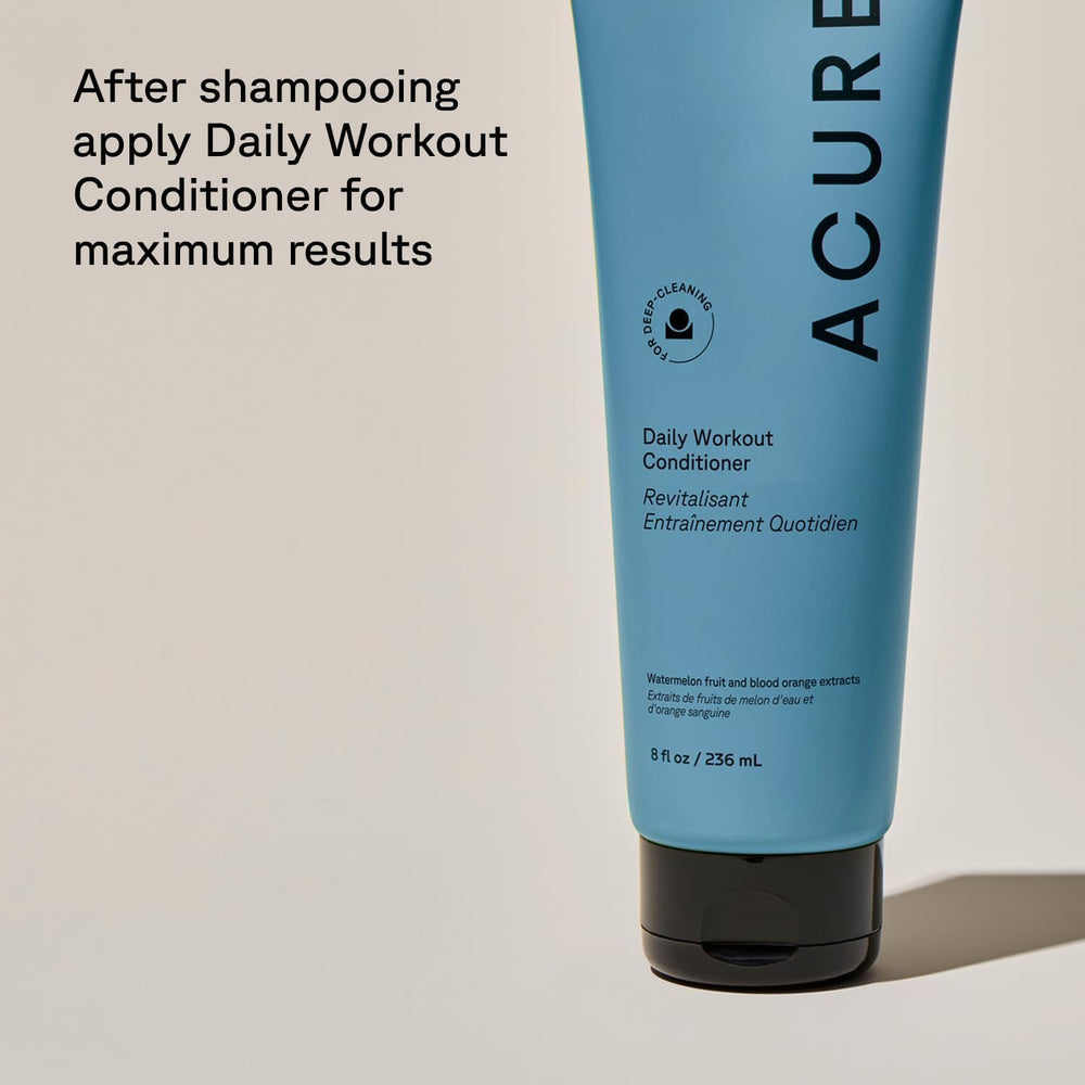 Acure shampoo ingredients display showing watermelon and blood orange benefits