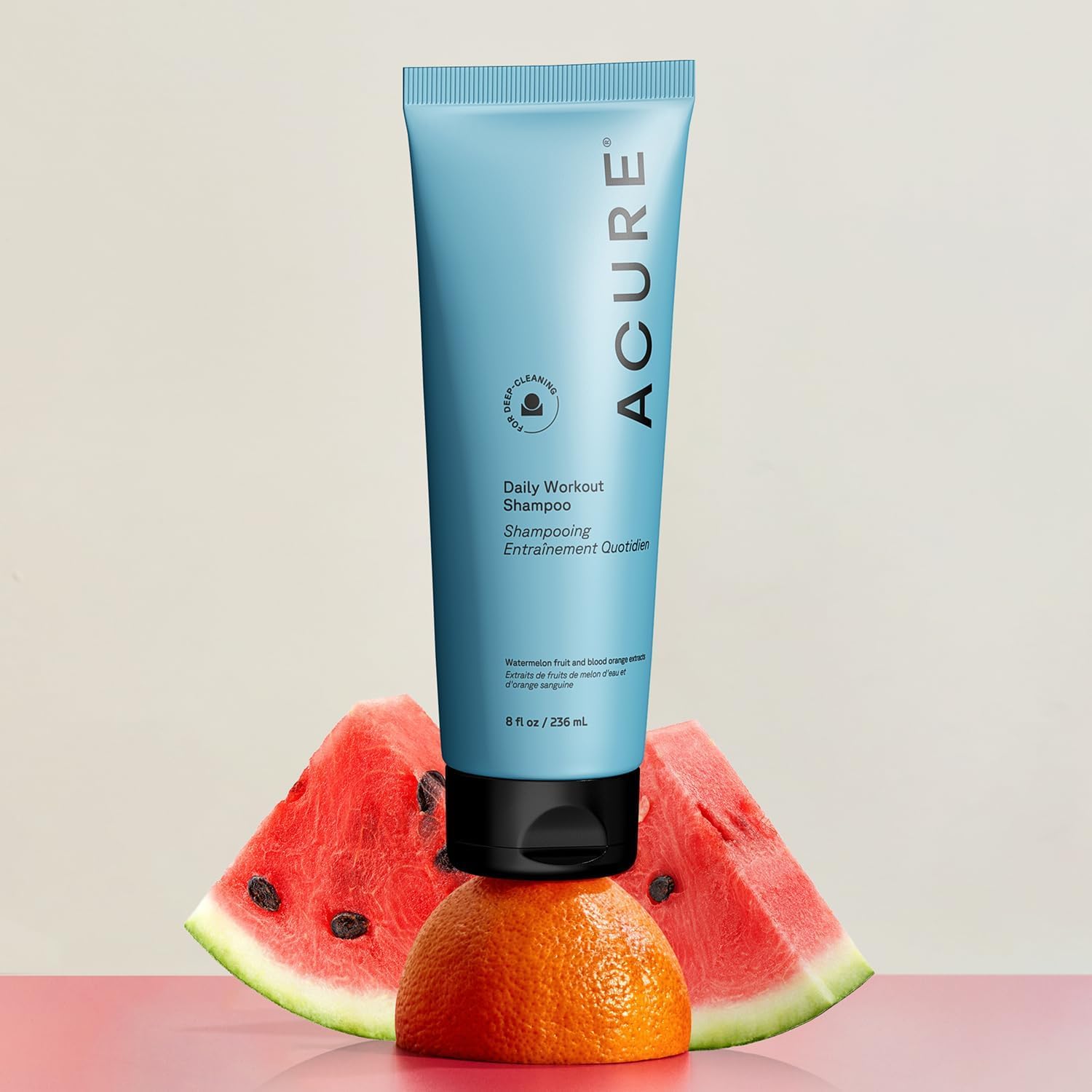 Acure shampoo paired with conditioner showing balanced hydration benefit