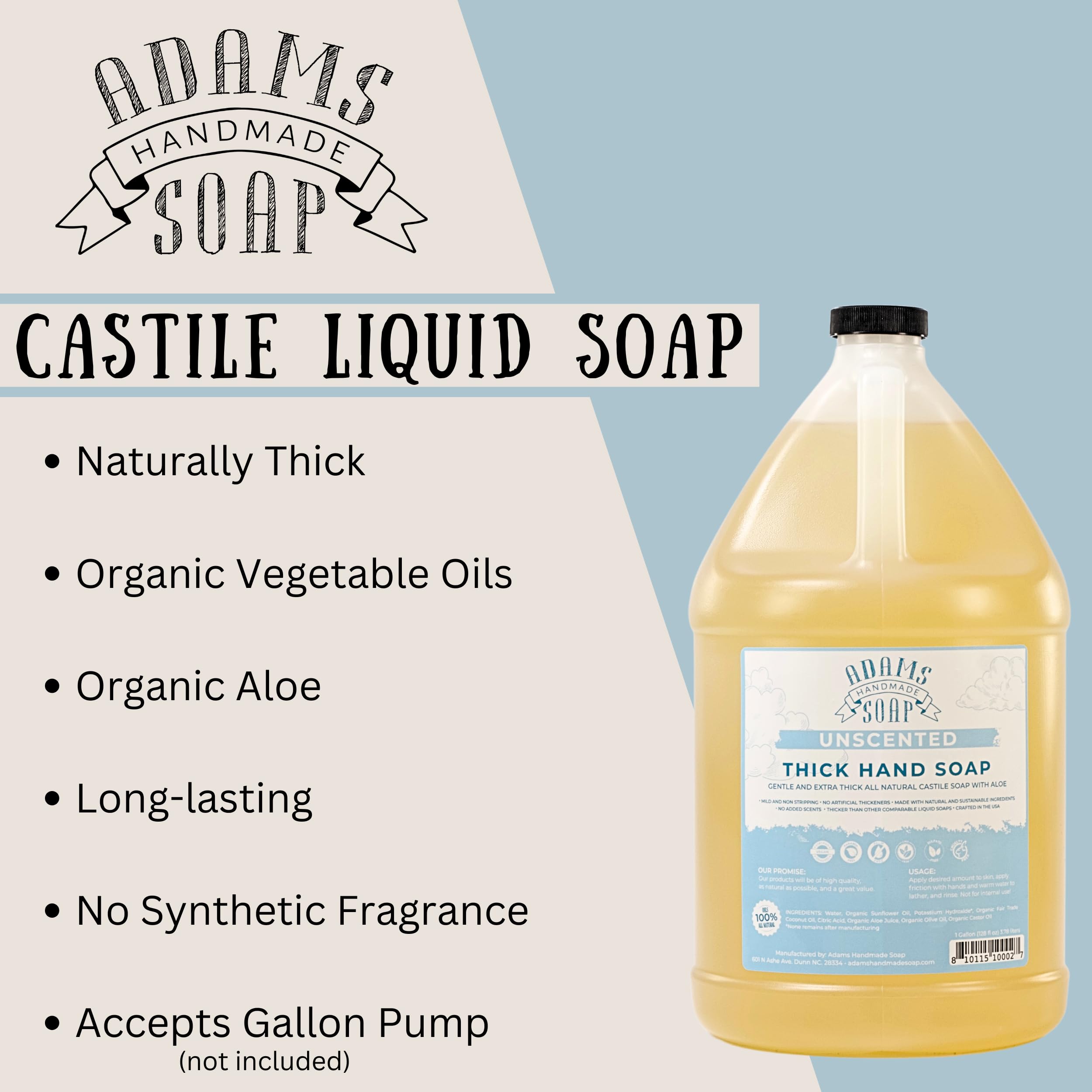 Adams Handmade Soap dispensing into a pump bottle for eco-friendly refill