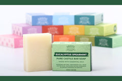 Adams Handmade Soap rich lather on washcloth demonstrating gentle cleansing