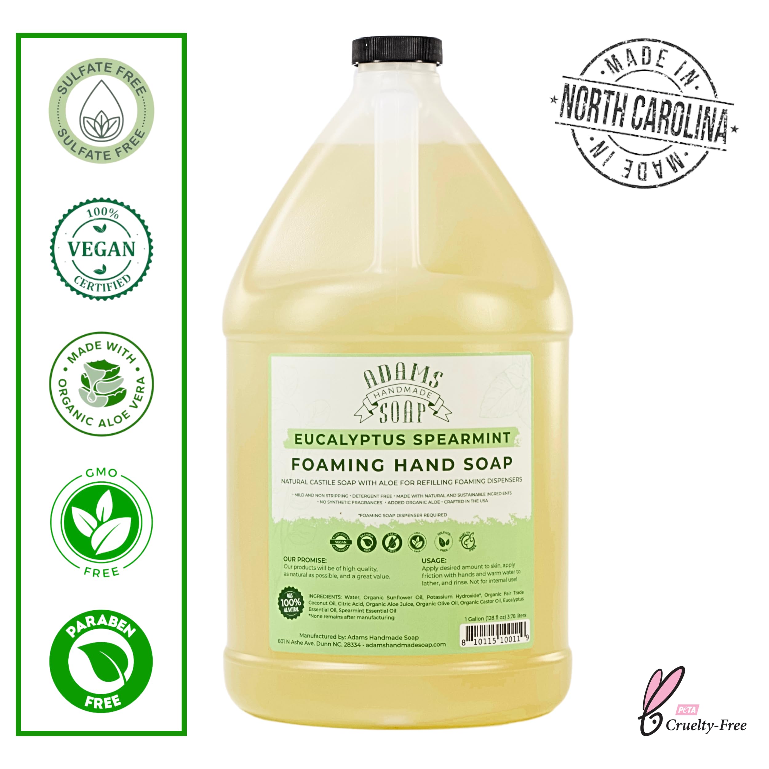 Adams Handmade Soap close-up of foamy lather texture demonstrating gentle, thorough cleaning