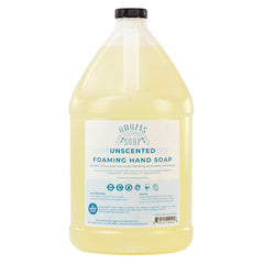 Adams Handmade Soap front label on gallon showing unscented refill benefits