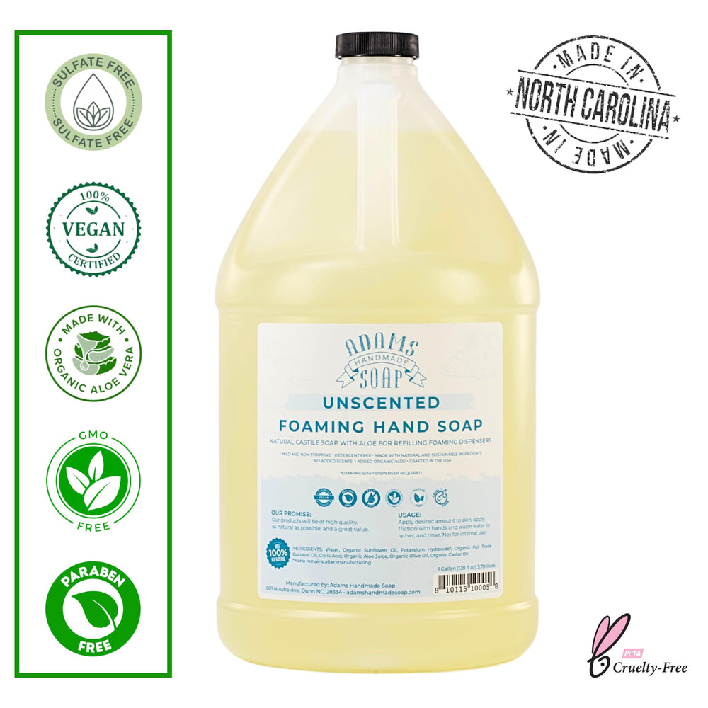 Adams Handmade Soap pouring from jug close-up highlighting smooth texture