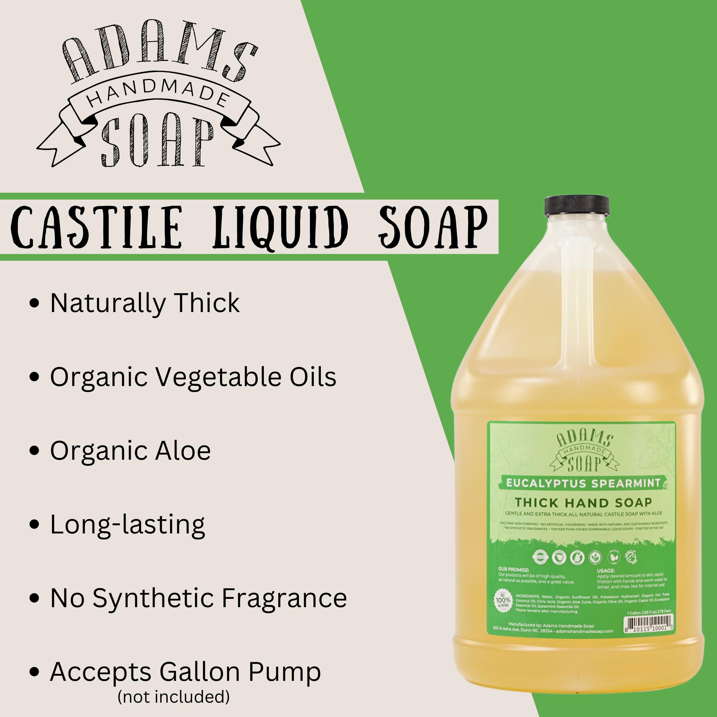 Adams Handmade Soap being poured into a foaming dispenser for economical refills