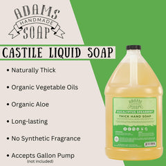 Adams Handmade Soap being poured into a foaming dispenser for economical refills