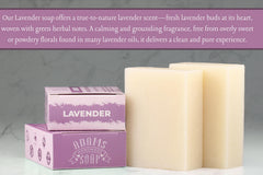 Adams Handmade Soap bar in hand lathering, illustrating gentle cleansing