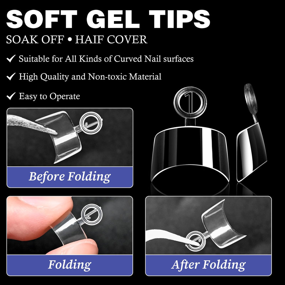 AddFavor half-cover tip applied to natural nail illustrating smooth, natural fit