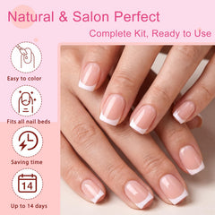 AddFavor close-up of white French tip detail highlighting crisp line and polished finish