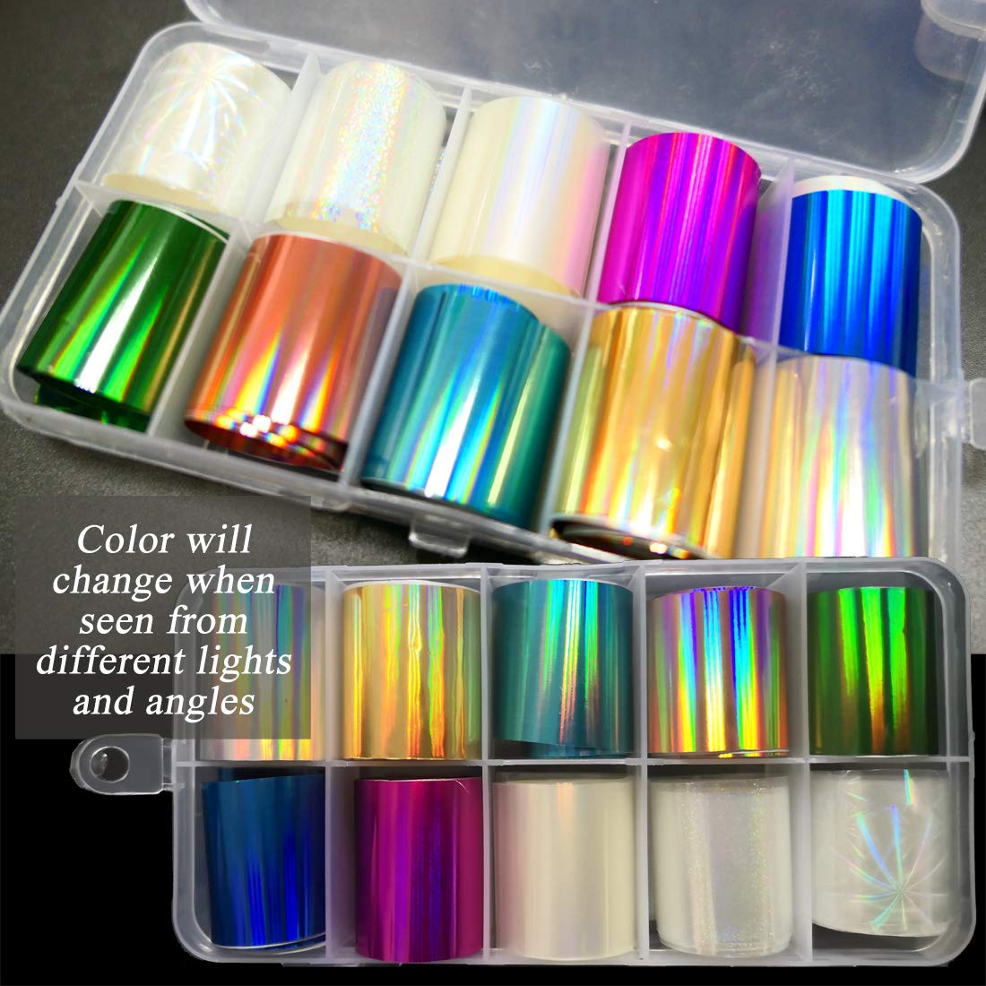AddFavor holographic foil full sheet close-up showing reflective silver detail for mirror-like finish