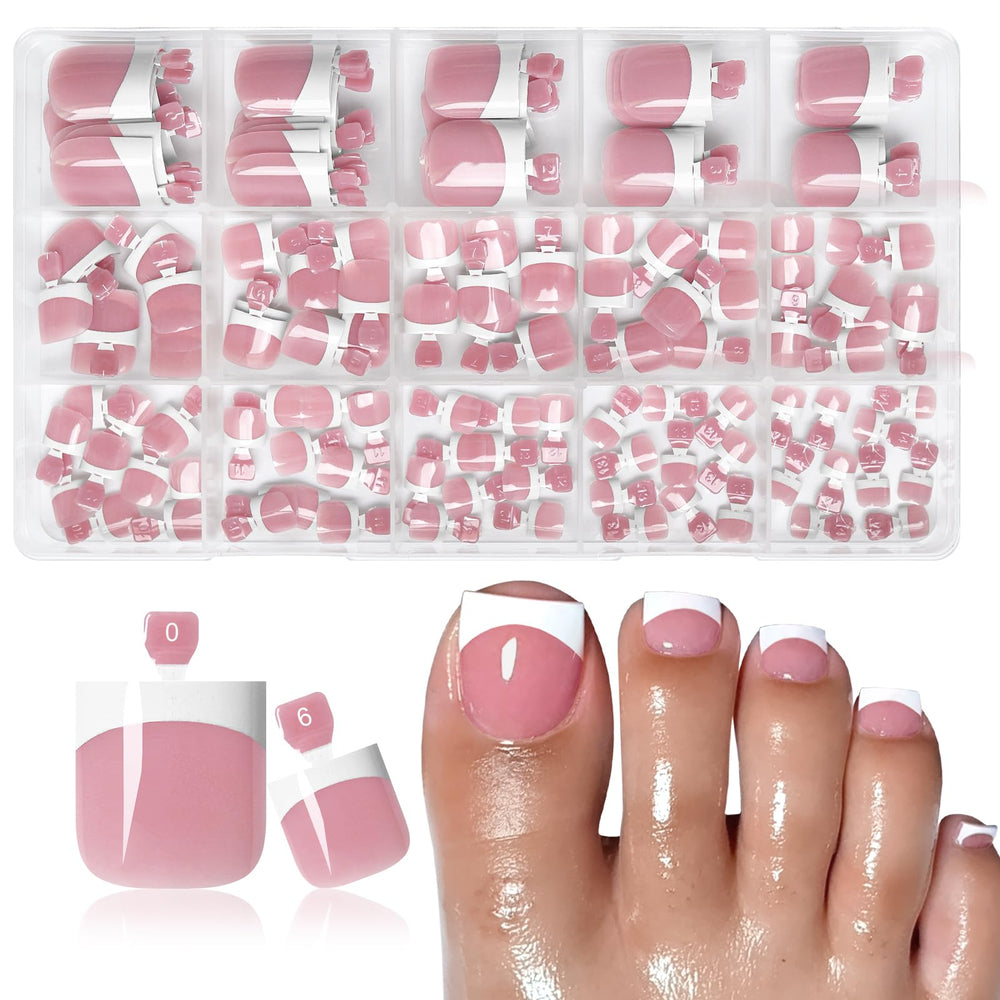 AddFavor front packaging showing 150 french tip toes and benefits of ready-to-wear polish