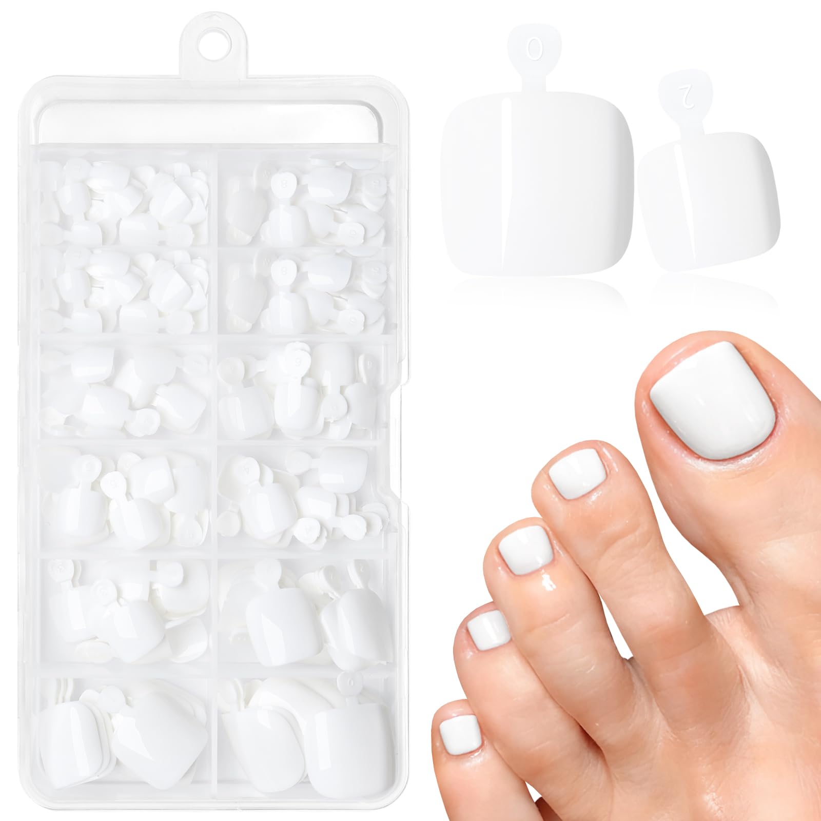 AddFavor front packaging showing 120 white toe tips and kit benefits