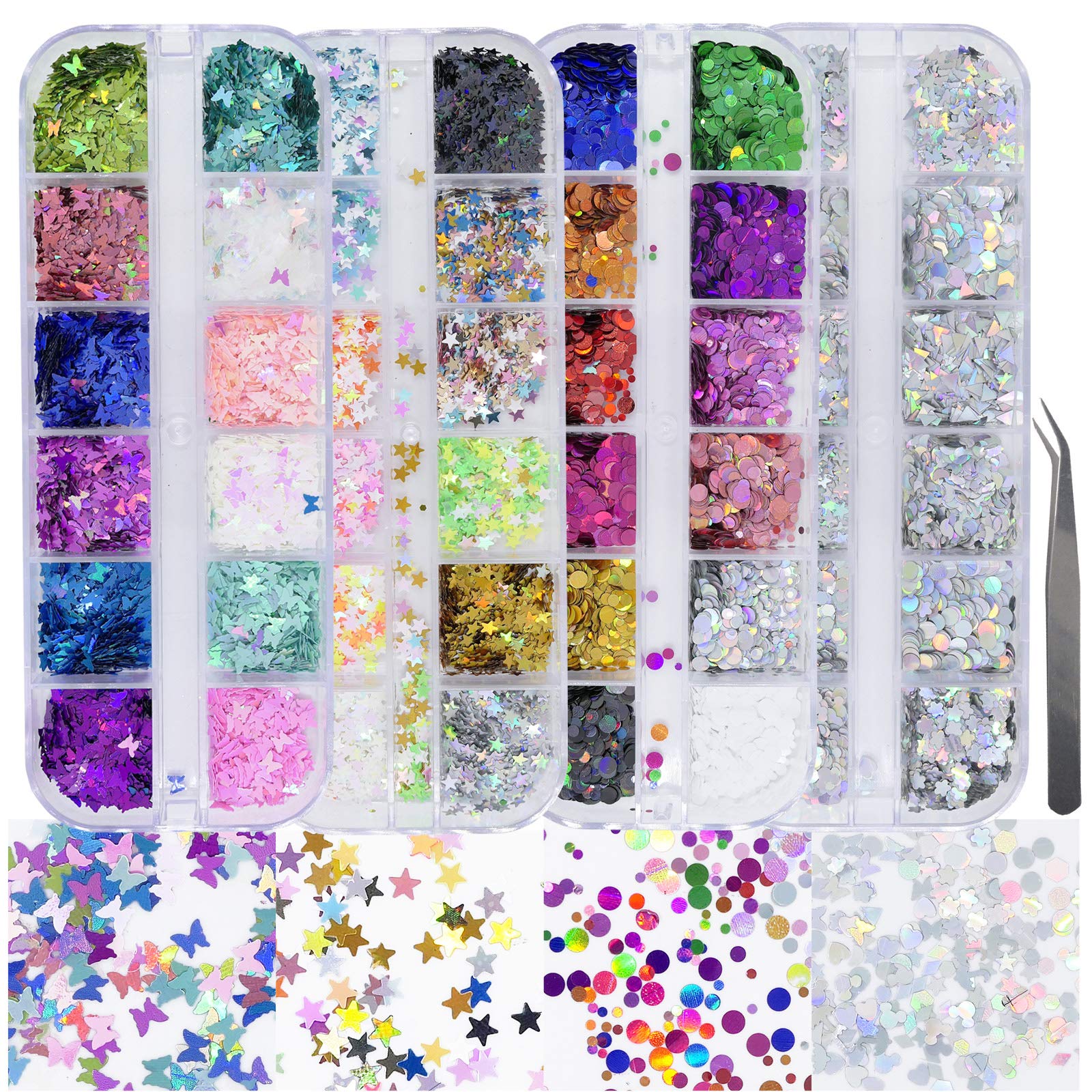 AddFavor front packaging showing four sequin boxes, neat storage and variety