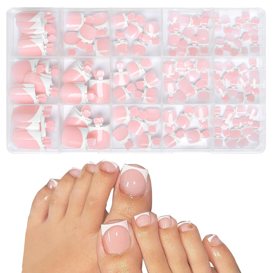 AddFavor front packaging showing all 150 French-tip toe nails for an instant pedicure