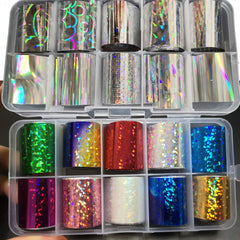 AddFavor laser texture detail of foil showing prismatic shine for eye-catching nails