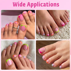 AddFavor toenails in use at beach showing instant polished pedicure convenience