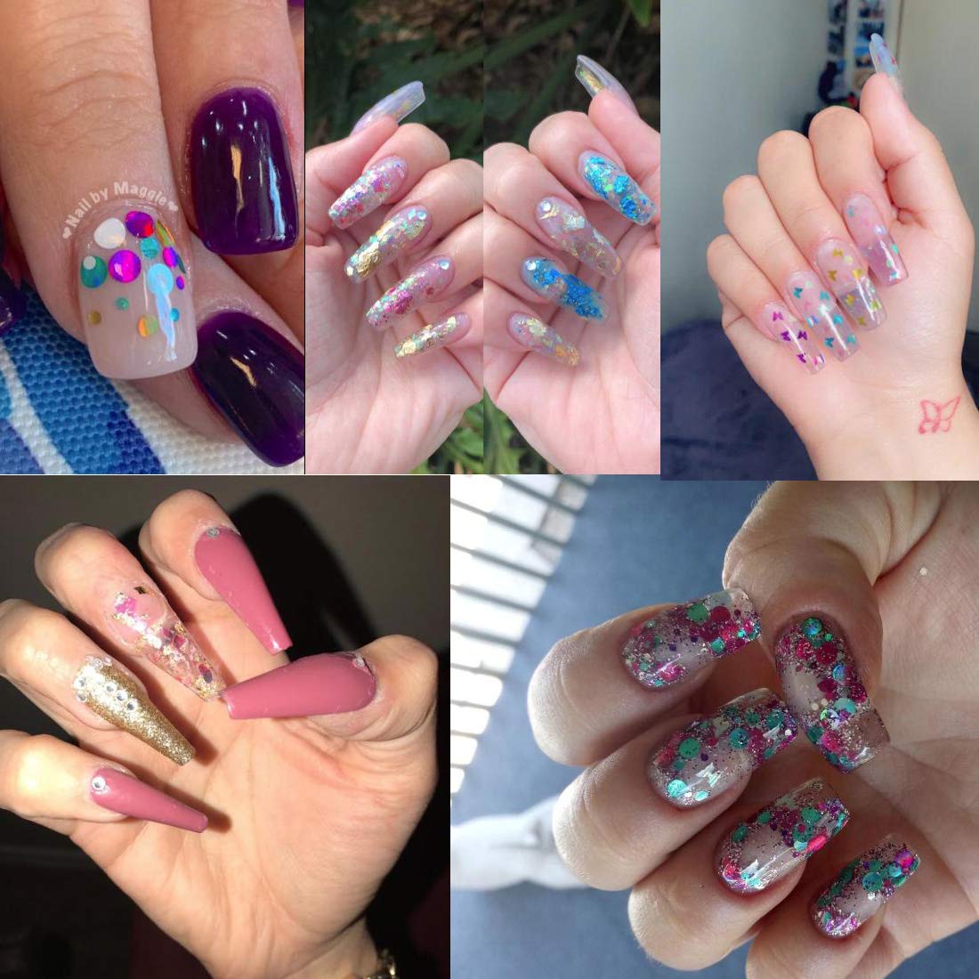 AddFavor finished manicure lifestyle shot showing glittered nails for event-ready look
