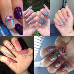 AddFavor finished manicure lifestyle shot showing glittered nails for event-ready look