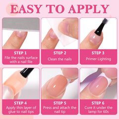 AddFavor lifestyle scene of someone working at a desk wearing the short French tip nails