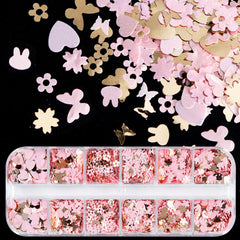 AddFavor mixed gold and pink glitters detail demonstrating metallic contrast and layered design options