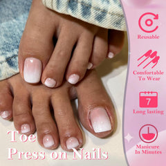 AddFavor nails applied on toes in lifestyle shot demonstrating polished salon look