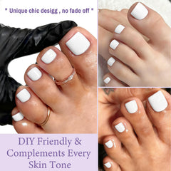 AddFavor press-on toenails worn on foot for beach-ready look