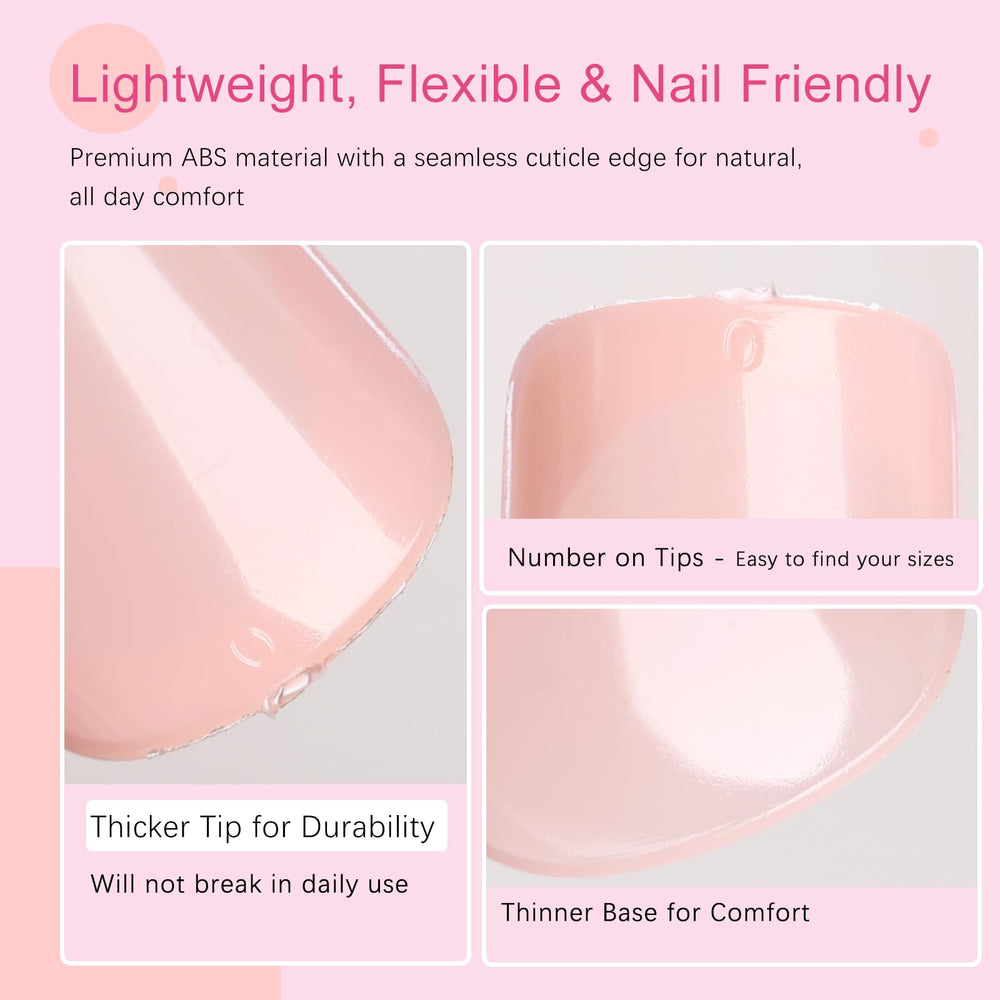 AddFavor hand applying a press-on nail demonstrating fast three-minute application benefit