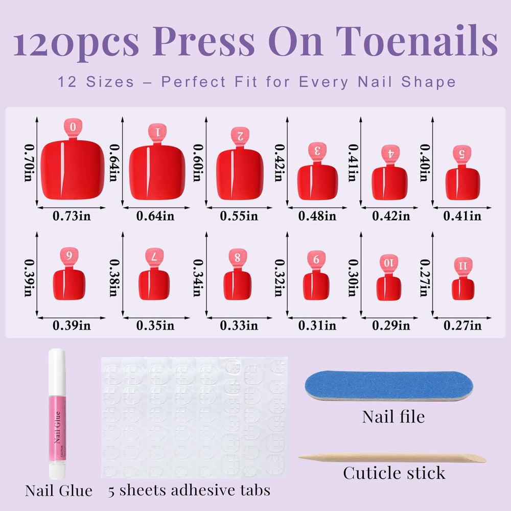 AddFavor press on toenails worn on toes demonstrating finished pedicure and polished look