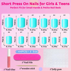 AddFavor short square nails held in hand showing true size and scale benefit