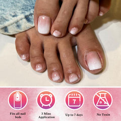 AddFavor unboxed kit with nails, adhesive tabs, file, and cuticle stick for complete prep