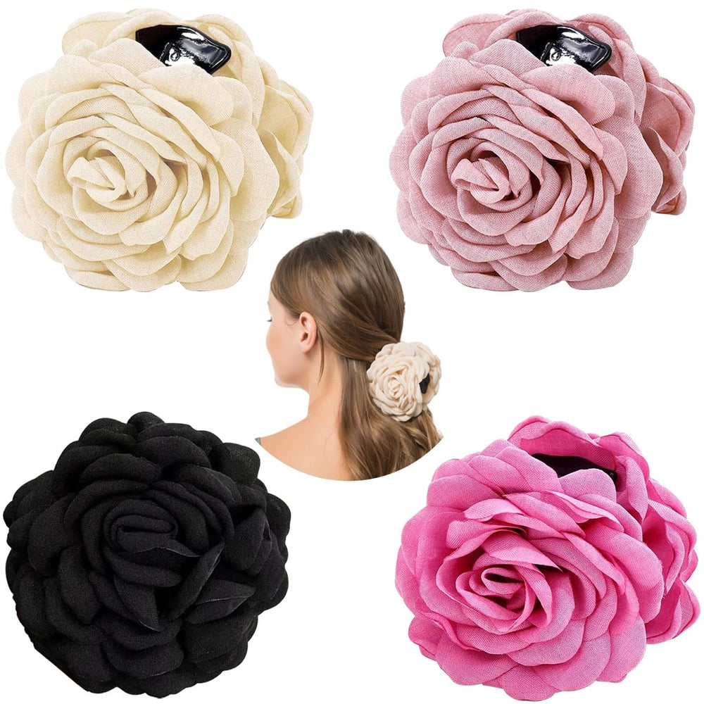 AddLotLot front view of four rose clips showing colors and packaging benefit easy selection