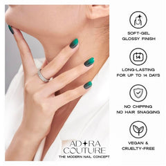 Adora Couture cured glossy nail close-up showing shine and durability benefit
