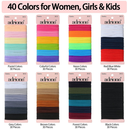 ADRIONE color array flatlay displaying 40 shades for style matching