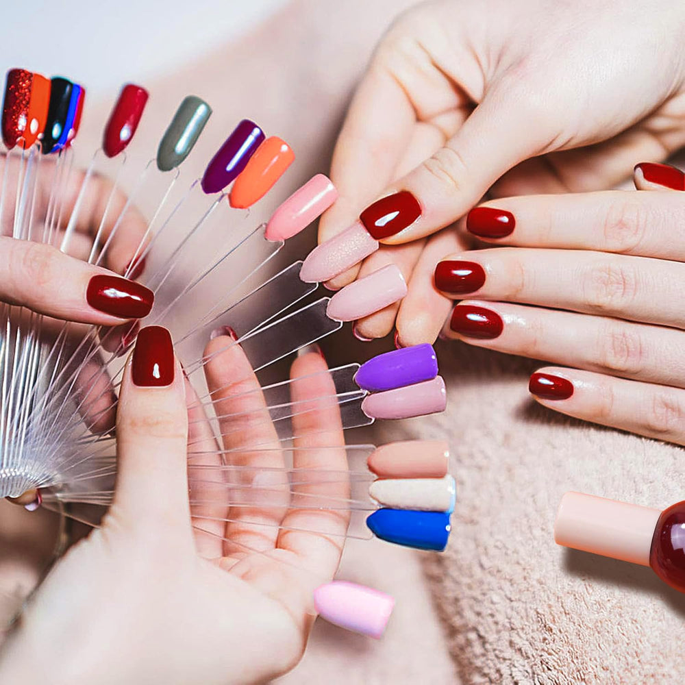 ADULLPONY salon counter with arranged swatches displayed to help client color selection