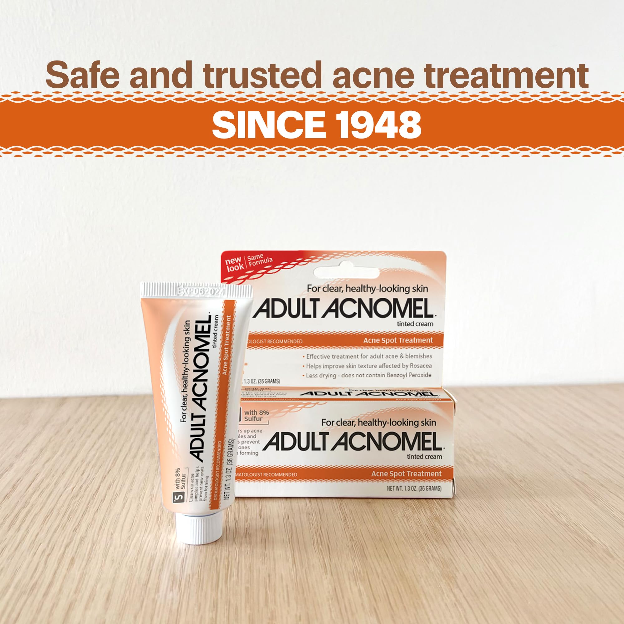 Close-up texture of Adult Acnomel cream highlighting gentle, non-drying formula