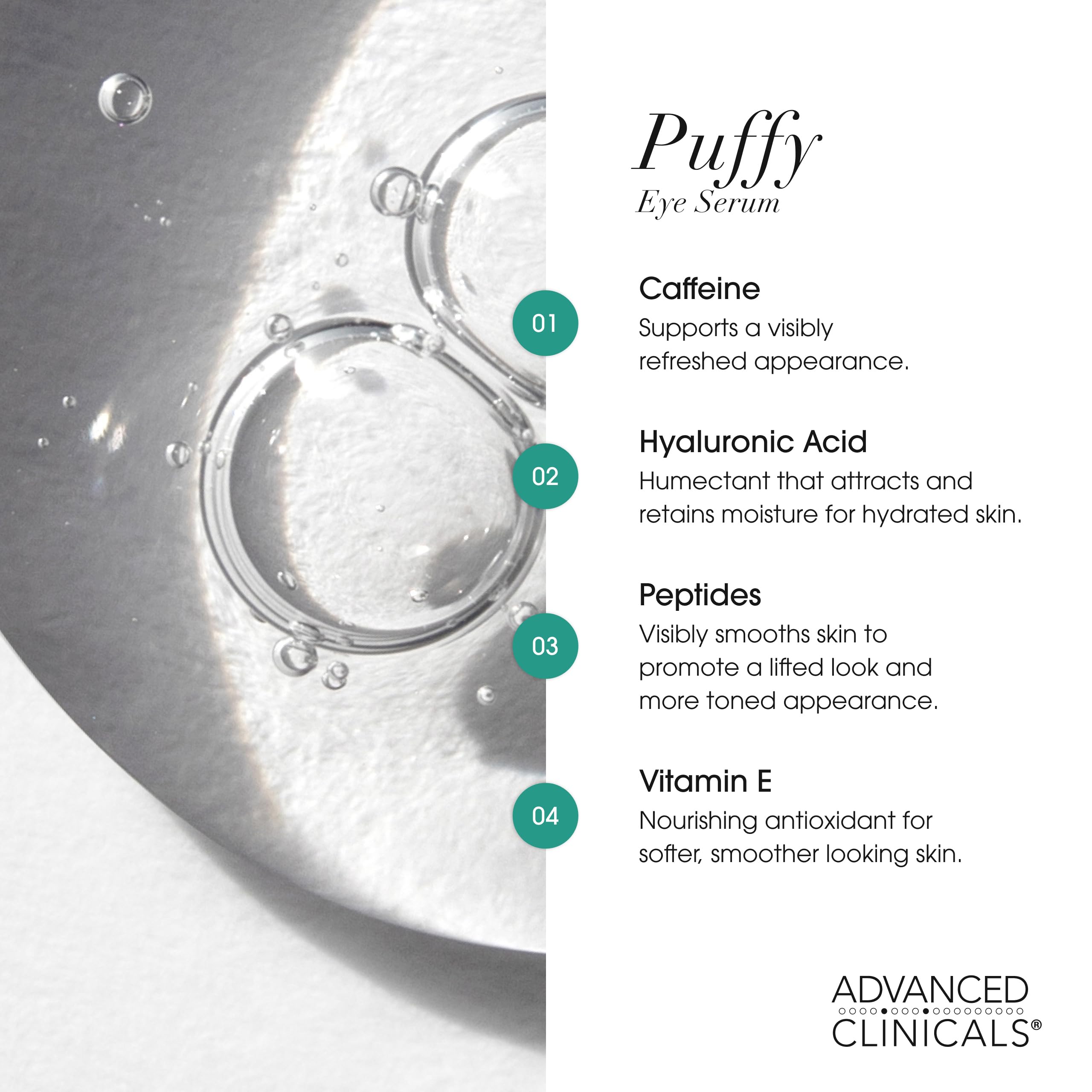 Advanced Clinicals application demonstration under-eye patting technique for effective, gentle use