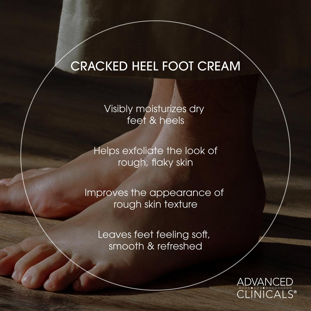 Advanced Clinicals applying cream to heel to soothe and soften skin