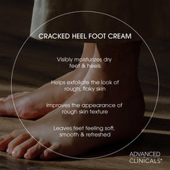 Advanced Clinicals applying cream to heel to soothe and soften skin