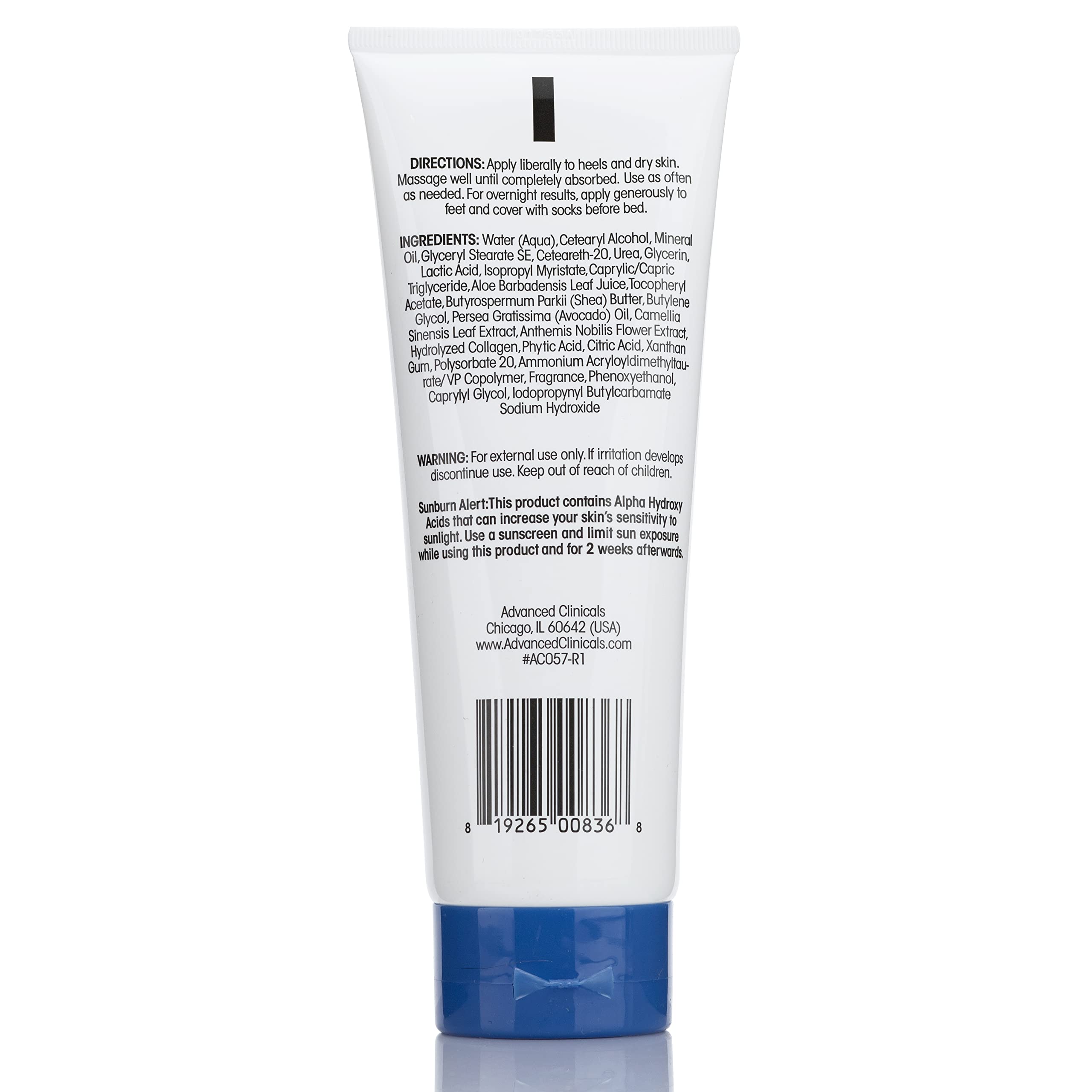 Advanced Clinicals label detail highlighting key ingredients and claims